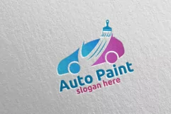 Car Painting Logo with Brush and Sport Car Concept 4 Product Image 4