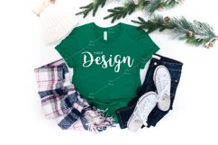 Bella Canvas Mockup 3001 Kelly Green T-shirt Winter Product Image 1