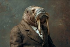 Surreal portrait of a walrus dressed in stylish suit Product Image 1