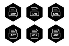 Set Of File Formats Icons Product Image 1