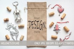 Christmas Mockup|Gift wine bag mockup|wine tote mock. Product Image 1