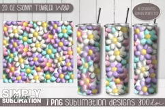 3D Kids Seamless Sublimation Skinny Tumbler Wrap| 20oz | Png Product Image 1