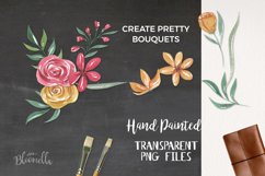 Mustard & Pink Watercolor Floral 20Elements Flowers Product Image 2
