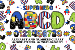 Superhero Alphabet png clipart, superhero letters doodle Product Image 1