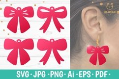 Bow Earrings SVG, Ribbon Earrings svg template, bow svg Product Image 1