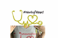 Nurse is a work of heart Stethoscope heartbeat svg dxf file Product Image 2