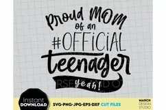 Birthday shirt Happy birthday gift SVG Proud Mom of Teenager Product Image 2