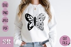 Floral Butterfly t-shirt design| Vinyl butterfly SVG Product Image 1