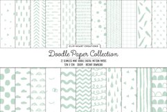 Mint Doodle Seamless Digital Papers Product Image 1