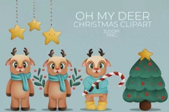 Oh my deer Cute Clipart Christmas Clipart Illustrations Product Image 1