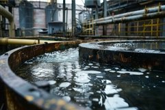 Closeup view of an outdoor industrial water treatment tank a Product Image 1