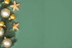 Christmas card with New Year&#039;s gold decor. Product Image 1