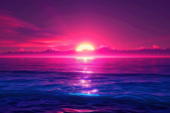 Sunset Ocean View Background Wallpaper Product Image 1