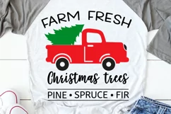 Farm Fresh Christmas Trees Svg, Christmas Svg, Red Truck Svg Product Image 1