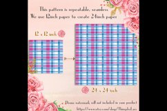 24 Pink and Blue Plaid Digital Papers, Tartan, Gingham Product Image 5