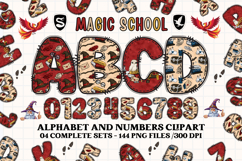 Wizard Magic School Alphabet Clipart, wizard letters doodle Product Image 1