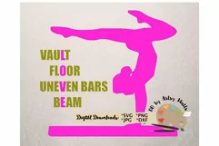 Gymnastics quote svg cut file, gymnast silhouette cricut svg Product Image 2