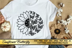 Sunflower Butterfly SVG PNG EPS DXF Flower SVG Sunflower SVG Product Image 2