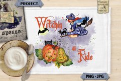 Witchin a Ride | Halloween | Witch | Black Cat | Sublimation Product Image 2