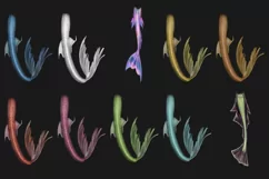 50 MERMAID TAIL TRANSPARENT PNG FILES, PHOTOSHOP OVERLAYS Product Image 7