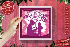 Papercut 3D Layered Mother with Child and Rose SVG Template Product Image 2