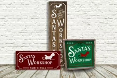 Santa's Workshop Christmas Porch Sign Trio SVG File Product Image 1