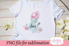 Watercolor Floral vase sublimation design for T-shirts Product Image 4