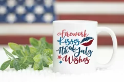 Firework Kisses 4th of July Wishes SVG Cut File - Patriotic Product Image 5
