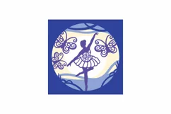 Papercut 3D Layered Ballerina and Butterflies Lightbox Product Image 2