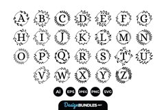 Monogram Wreaths Alphabets Product Image 1
