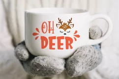 Oh deer svg, christmas quotes svg, reindeer face svg. Product Image 4