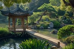 Opulent Asian luxury garden. Generate ai Product Image 1