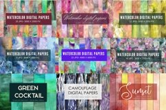 Watercolor digital papers bundle|Watercolor textures bundle Product Image 1