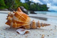 Conch Shell On A Beach Background Wallpaper Product Image 1