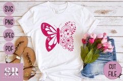 Floral Butterfly t-shirt design| Vinyl butterfly SVG Product Image 3