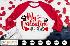 My Valentine has paws | Dog Valentine SVG Product Image 1