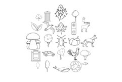 Reserve icons set, outline style Product Image 1
