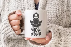 Sloth yoga svg Tumbler svg design Sloth quotes svg Slow down Product Image 5