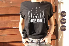 Camp More Worry Less SVG PNG Sublimation |Family Vacation Product Image 2