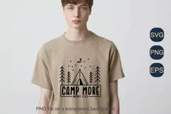 Camp More Worry Less SVG PNG Sublimation |Family Vacation Product Image 3