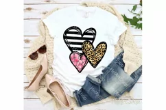 Valentines Day Hearts PNG, Leopard Print Heart Sublimation Product Image 3