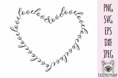 Heart shaped Wreath with love, Hearts Svg cut file. Product Image 2
