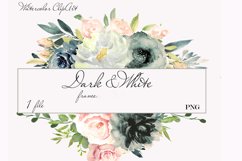 Blush and Navy Watercolor Clipart Product Image 1