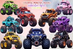 Colorful Monster Truck Sublimation Clipart Product Image 1