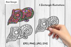 Valentines day lettering | Word Love decorated mandala SVG Product Image 1