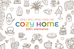 Hygge Scene Creator Modern Line Art Illustrations Bundle Product Image 1