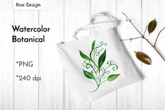 Abstract green watercolor botanical illustration Product Image 1