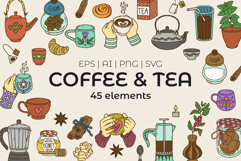 Vibrant Hygge Coffee and Tea Clip Art Product Image 1