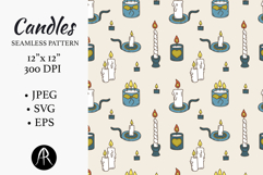 Cozy Hand-Drawn Candle Light Seamless Pattern Product Image 1