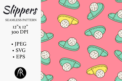 Cozy Fluffy Pom-Pom Slippers Seamless Pattern Product Image 1